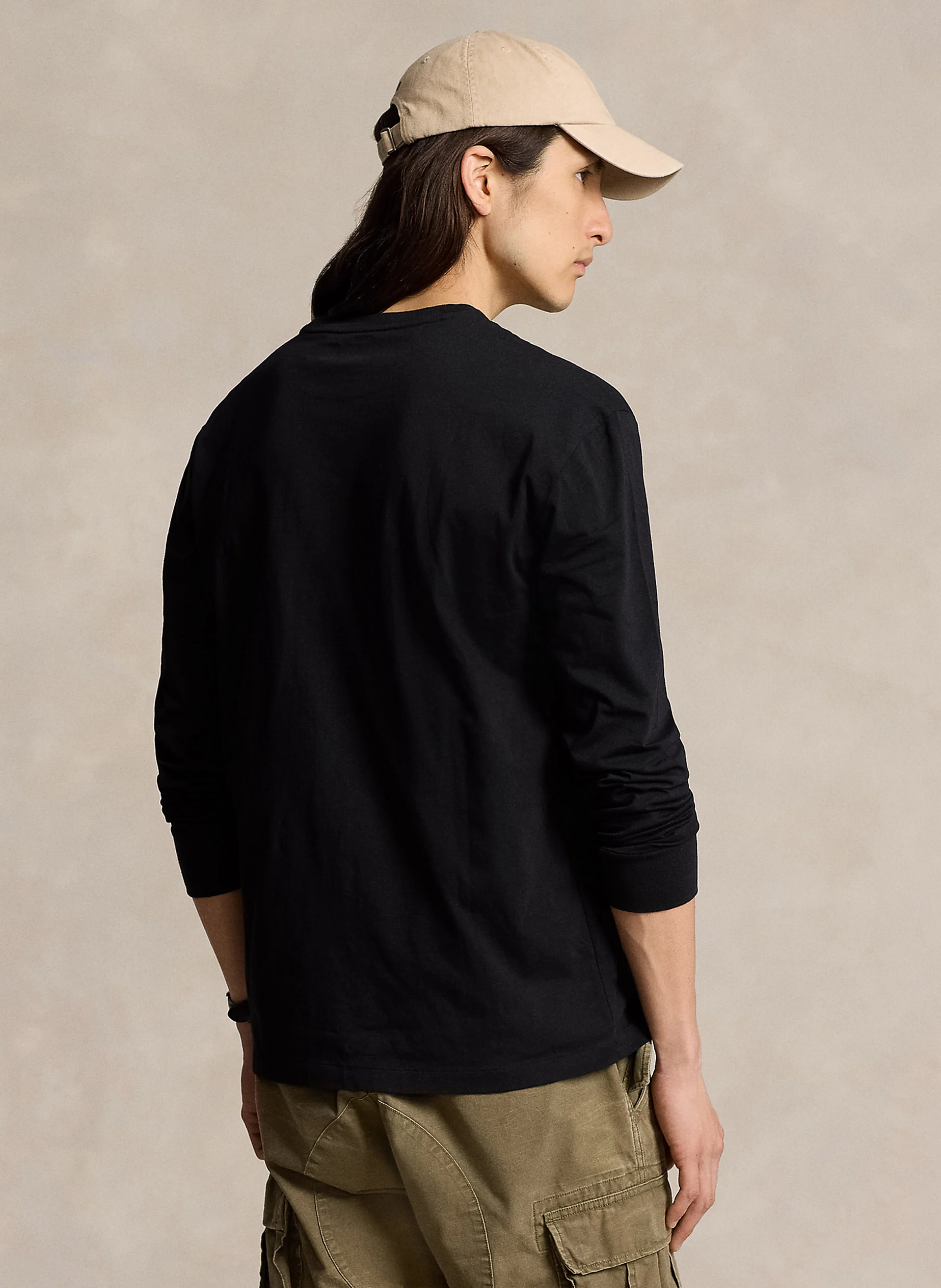 T-shirt col rond en coton | Noir