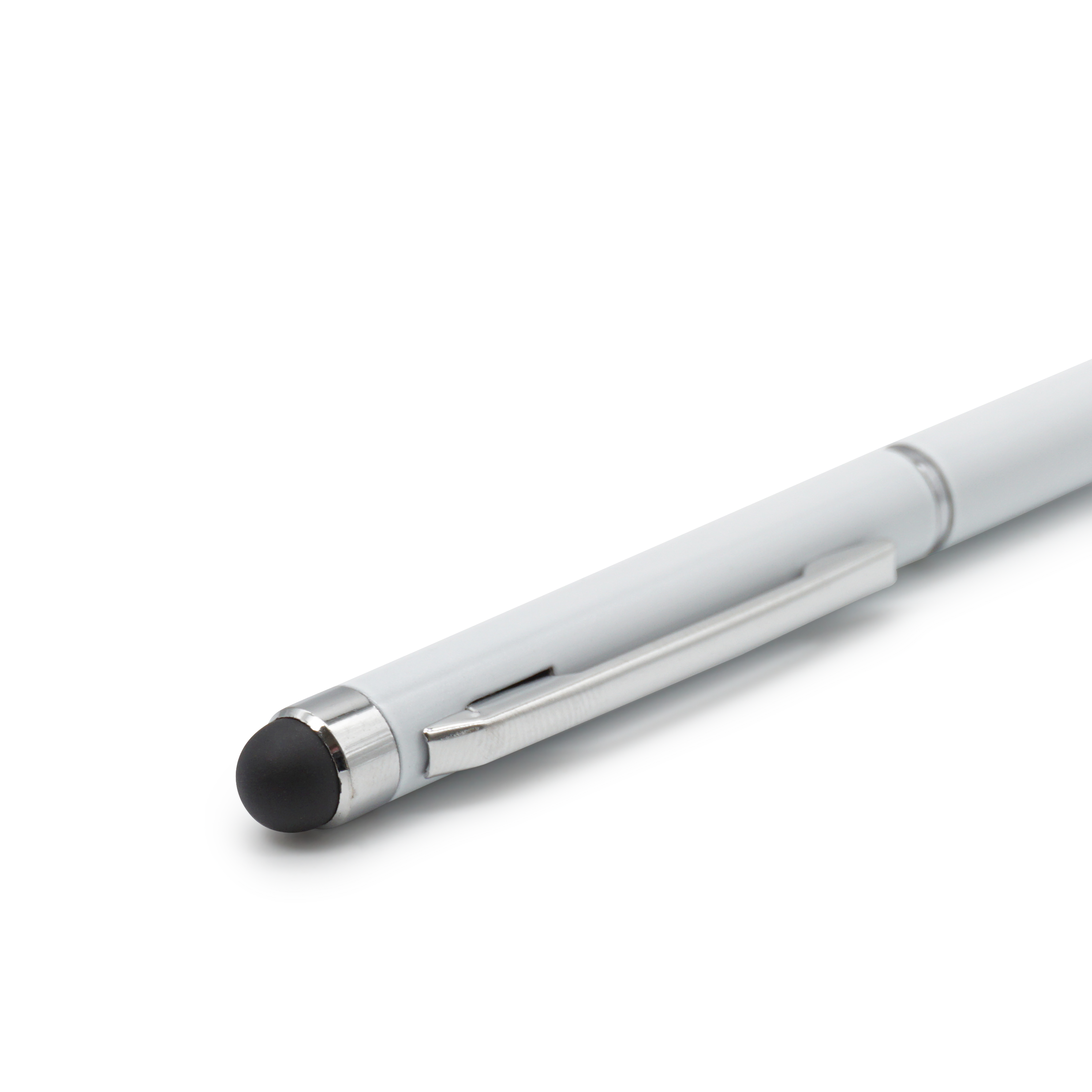 2in1 Universal Display Alu Stylus Touch Pen   Kugelschreiber - Weiss