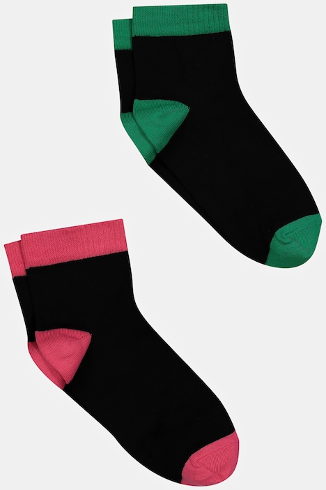 Kurzschaftsocken, 2er-Pack, Farbakzente
