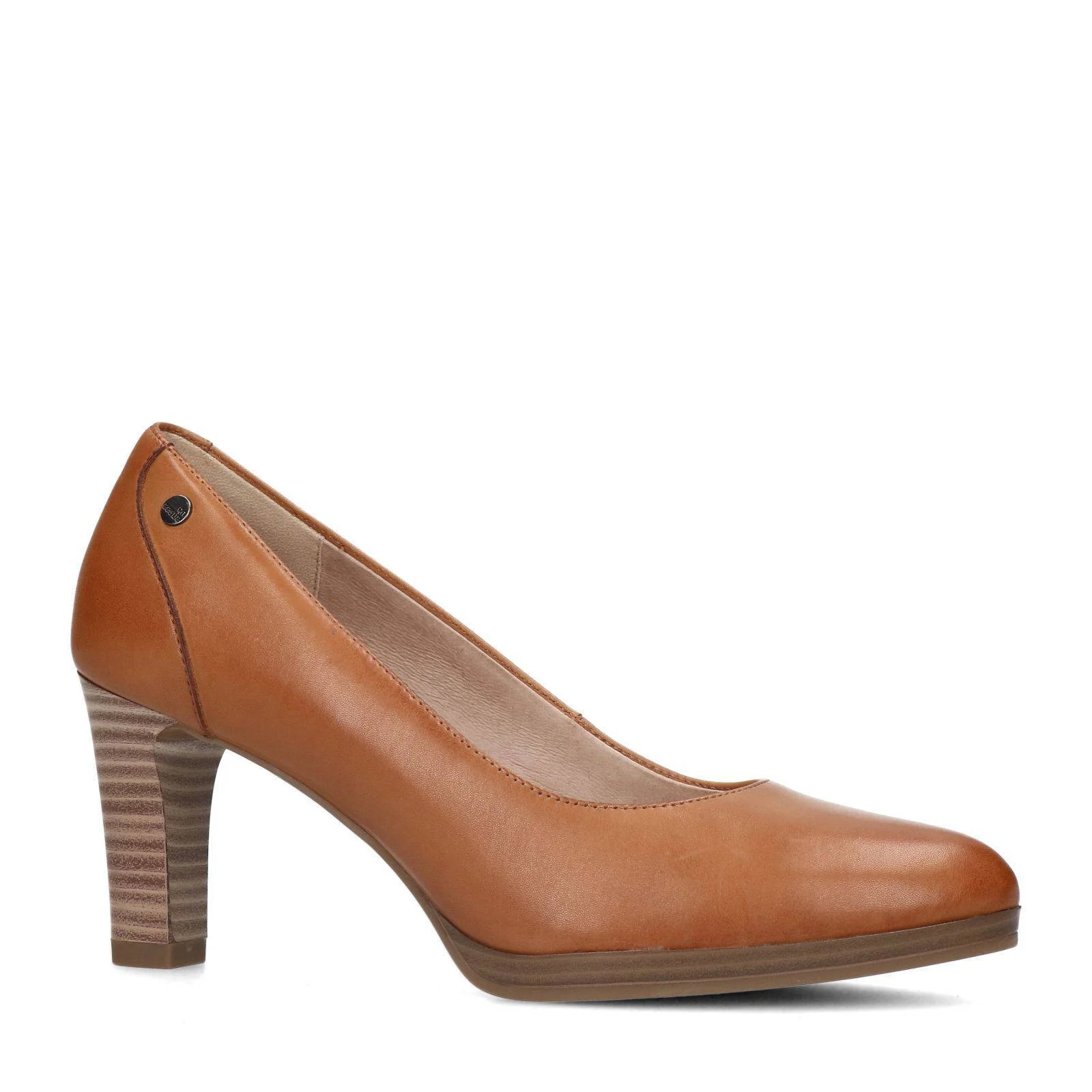 No Stress leren pumps cognac