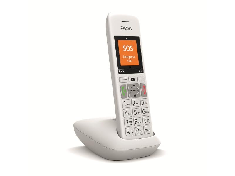 Gigaset Schnurlostelefon E390 Weiss Grosstastentelefon von Gigaset