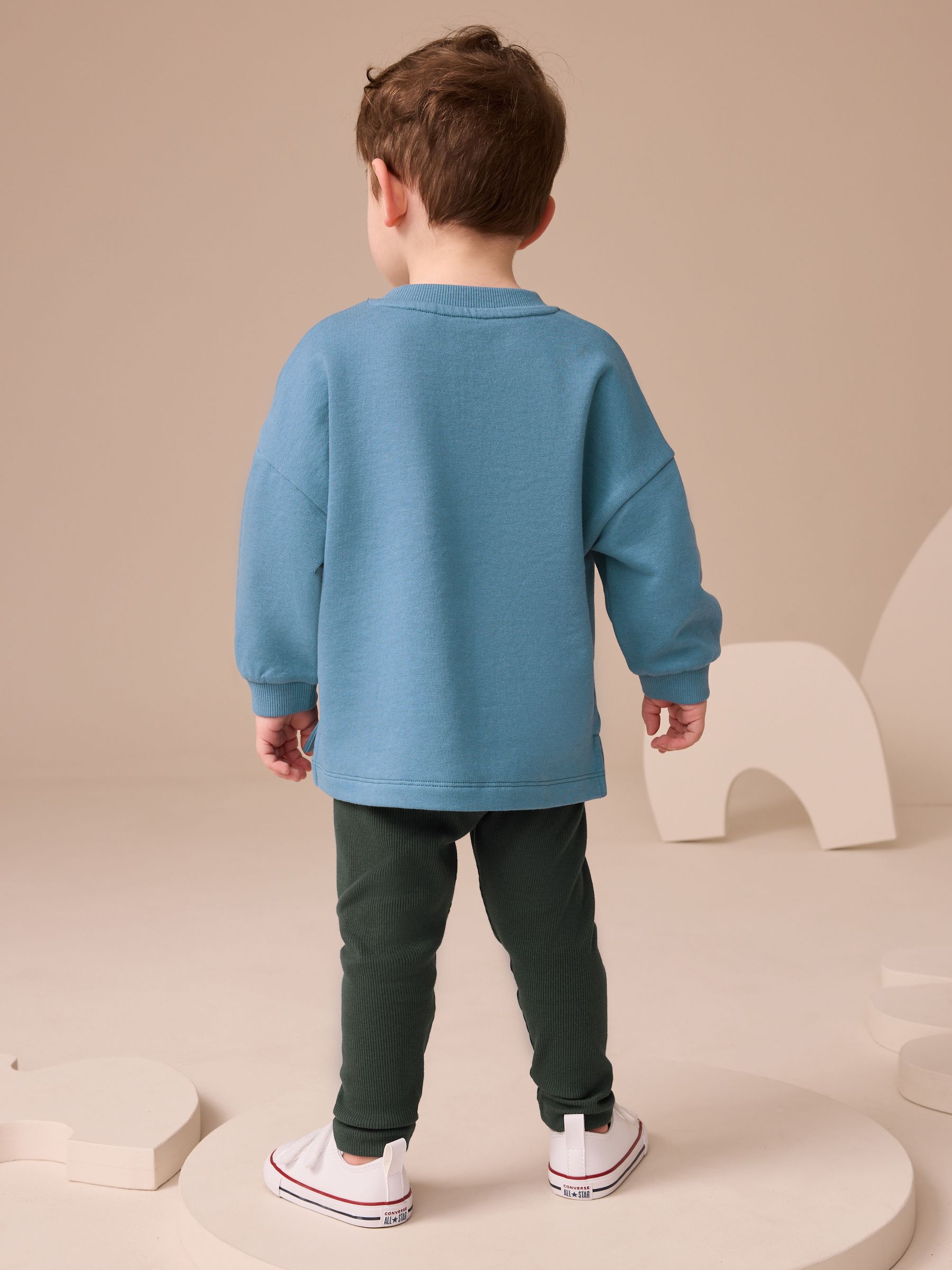 Blauw - Set met top met lange mouwen en legging (3 mnd-7 jr)