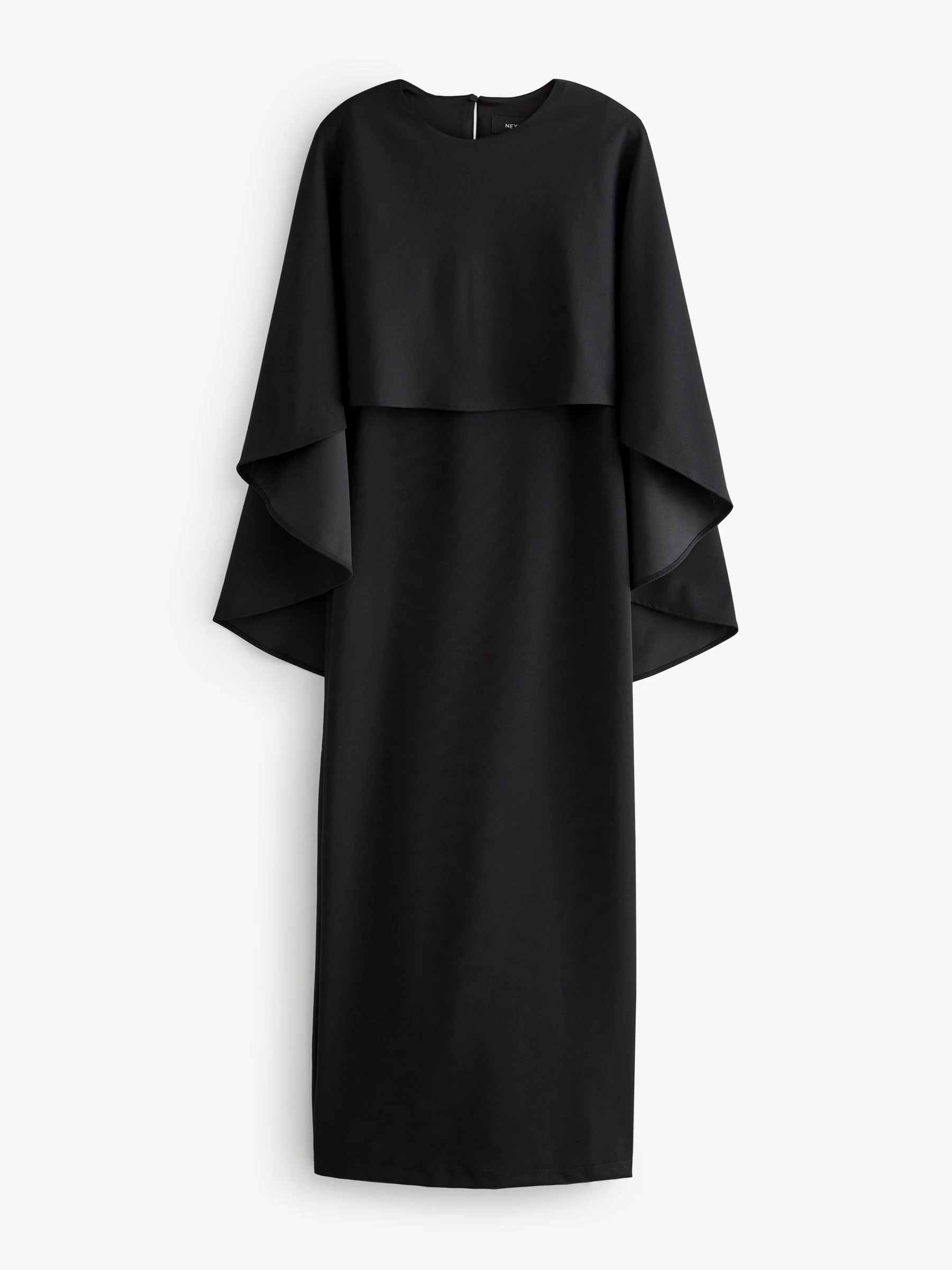 Zwart - Lange jurk met cape
