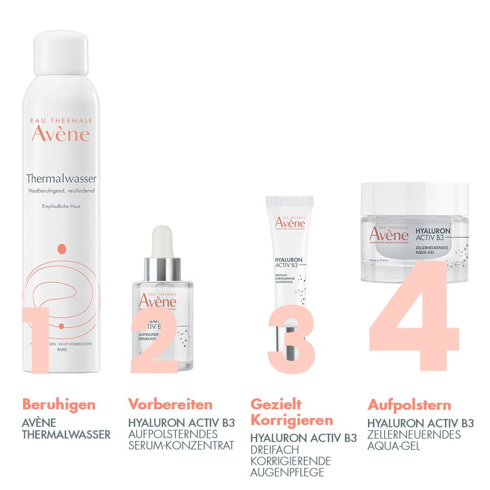 Avène- Besonders geeignet für empfindliche Haut und Personen mit hohem Sonnenrisiko – Innovative Hautpflege für strahlende Haut + Avène Hyaluron Activ B3 Serum 10ml GRATIS