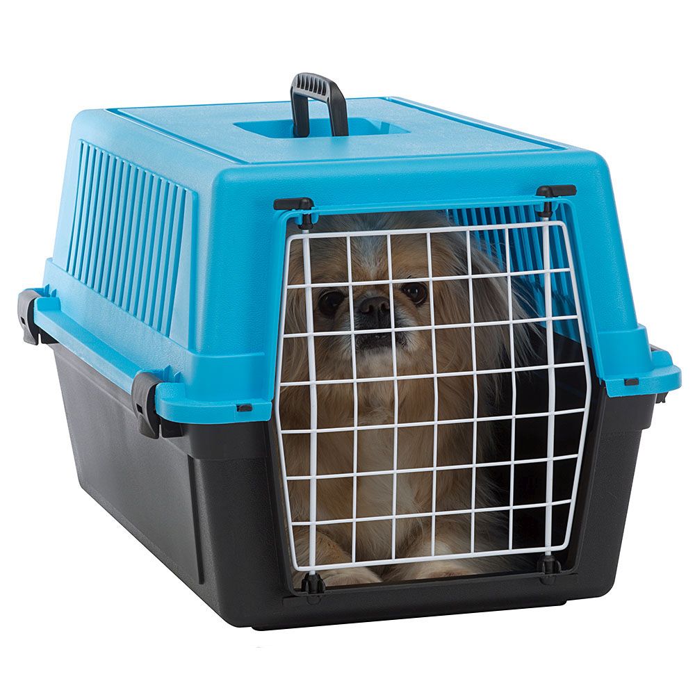 Transport rigide pour chiens de petite taille et chats atlas 20 el, porte an acier plastifié, grilles pour l'aération