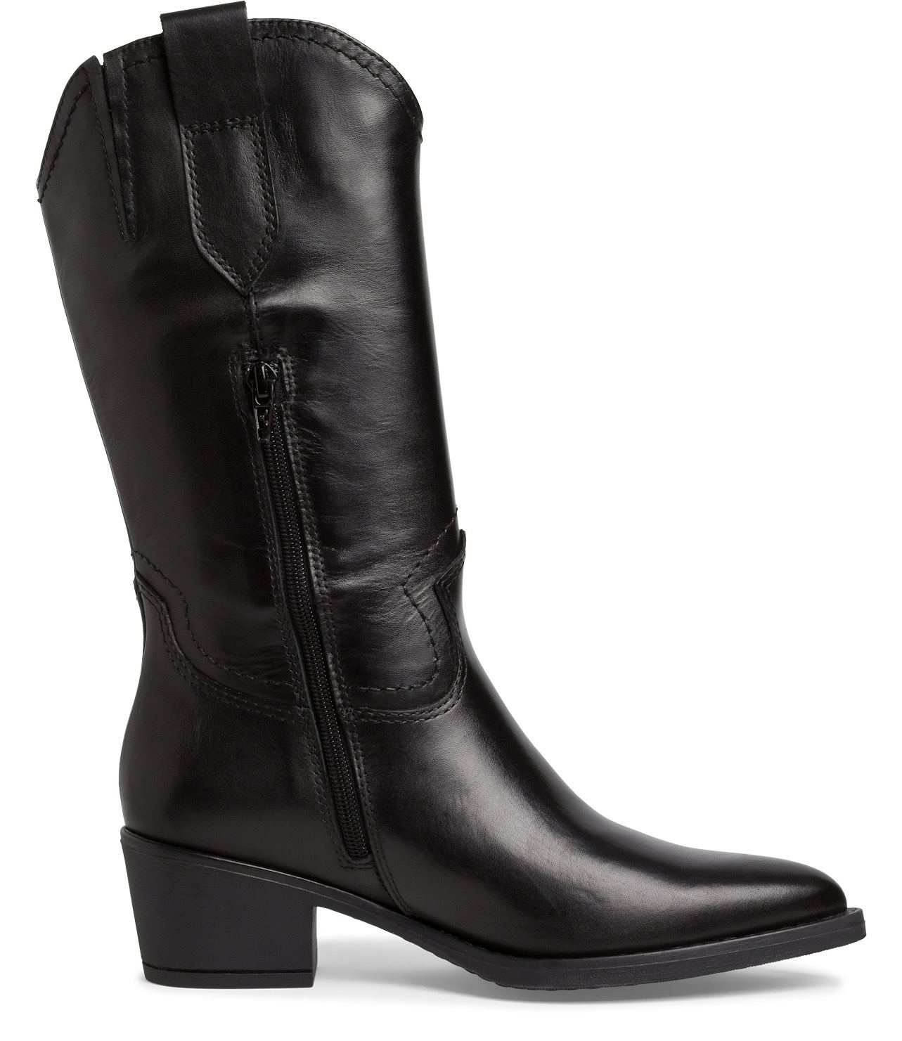 Tamaris Westernstiefel  , Blockabsatz, Langschaftstiefel mit Ziernähten, in spitzer Form