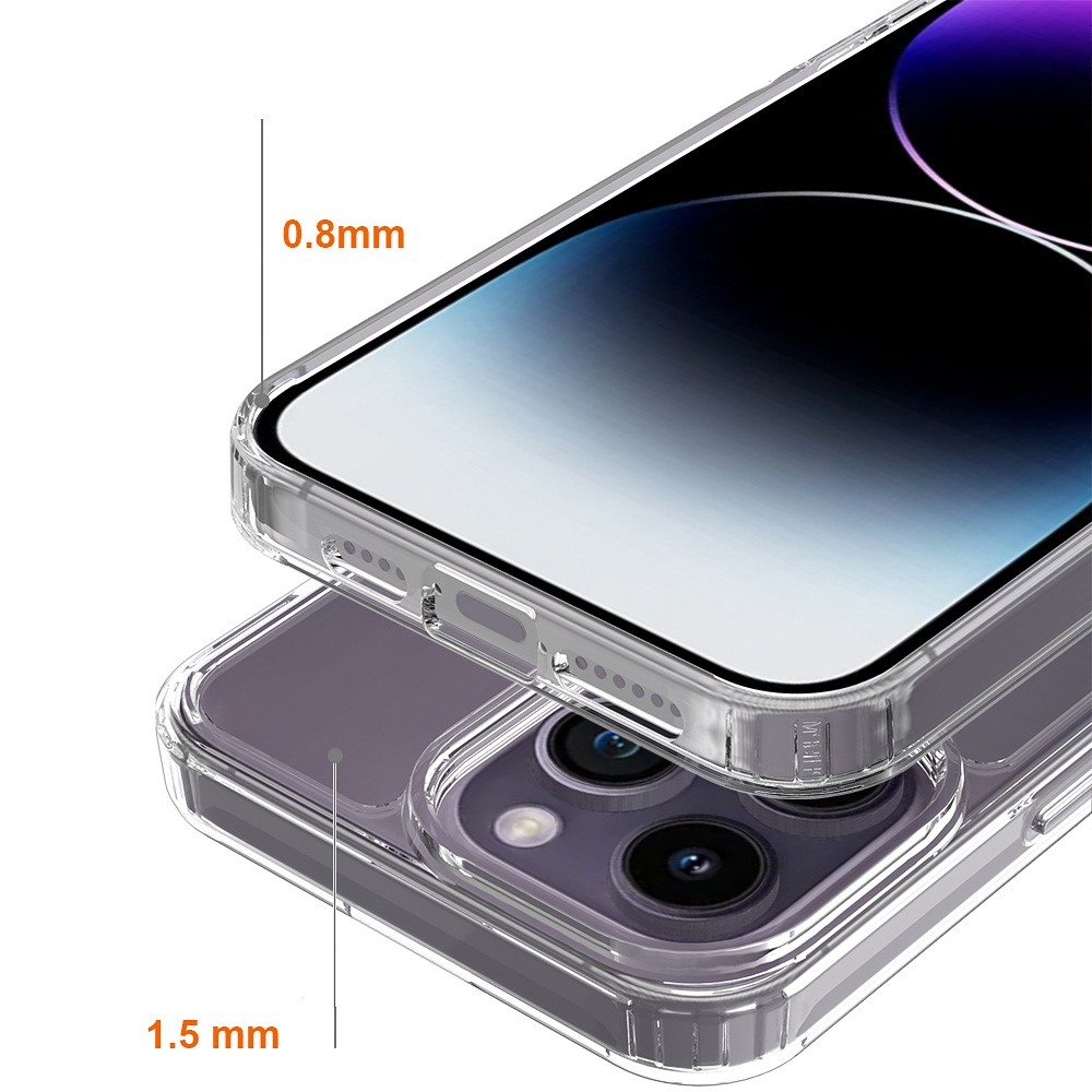 iPhone 16 Pro Max Hybrid Hülle TPU Bumper mit Acryl Rückseite - Transparent