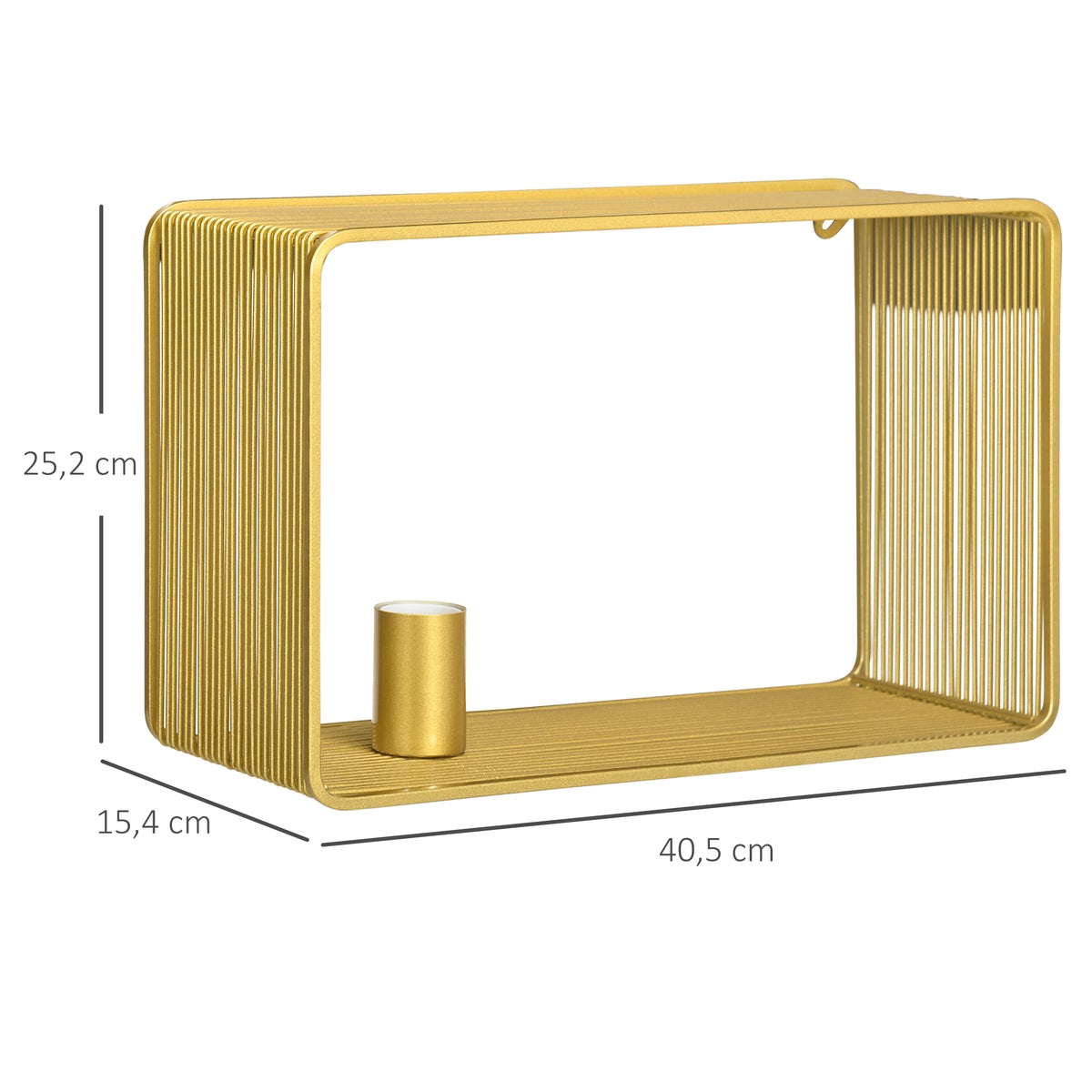 HOMCOM wandlamp, 40W wandlamp, hallamp, wandverlichting met tuimelschakelaar, voor woonkamer, slaapkamer, metaal, goud, 40,5 x 15,4 x 25,2 cm, lamp niet inbegrepen