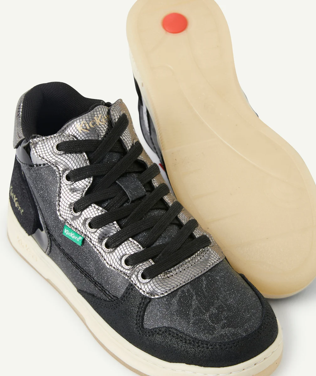 KICKERSBASKETS HAUTES KICKLAX FILLE NOIR BRILLANT
