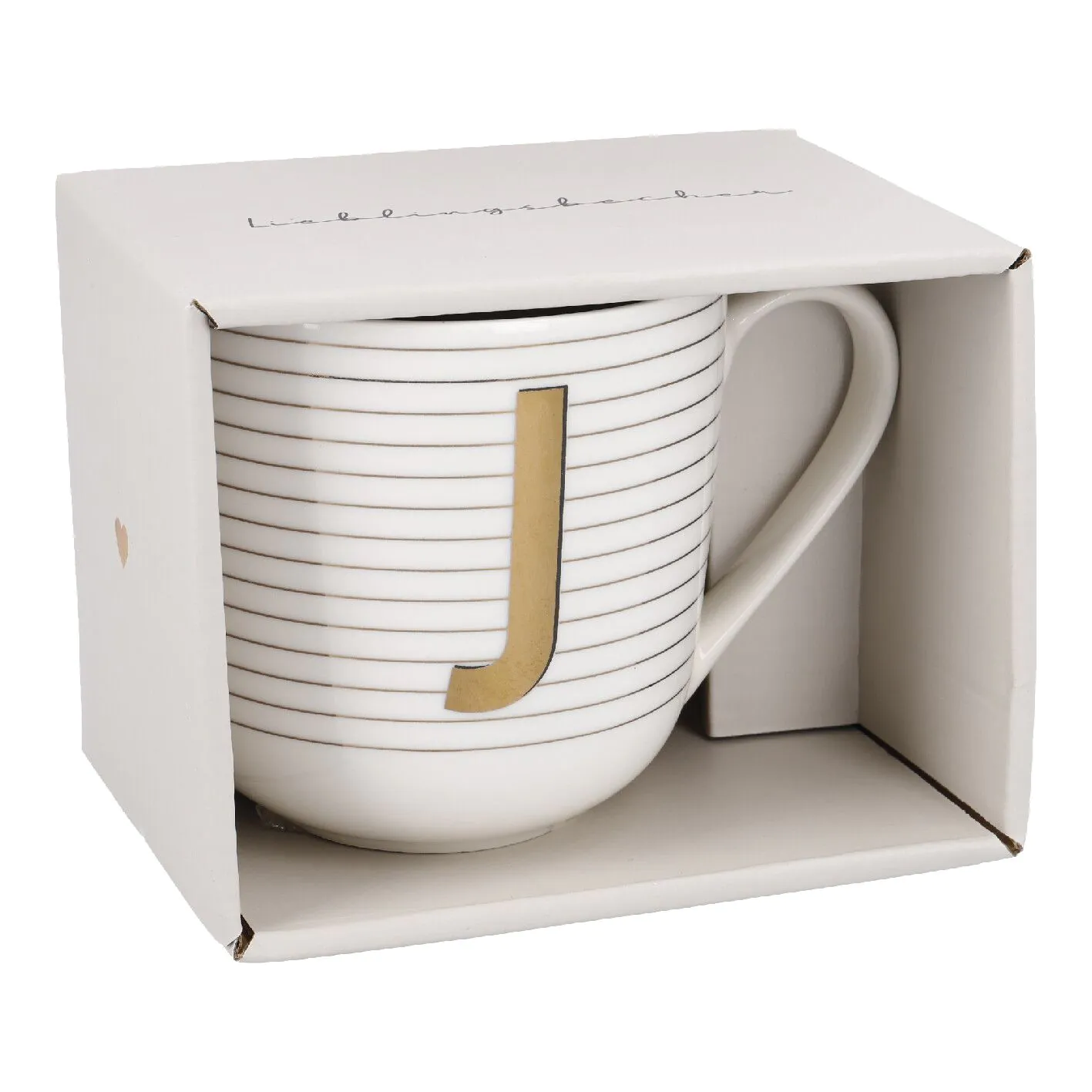 Becher mit Buchstabe J