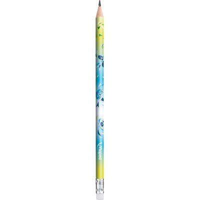 Maped Mini Cute - 6 Crayons graphite HB embout gomme - disponible dans différentes couleurs