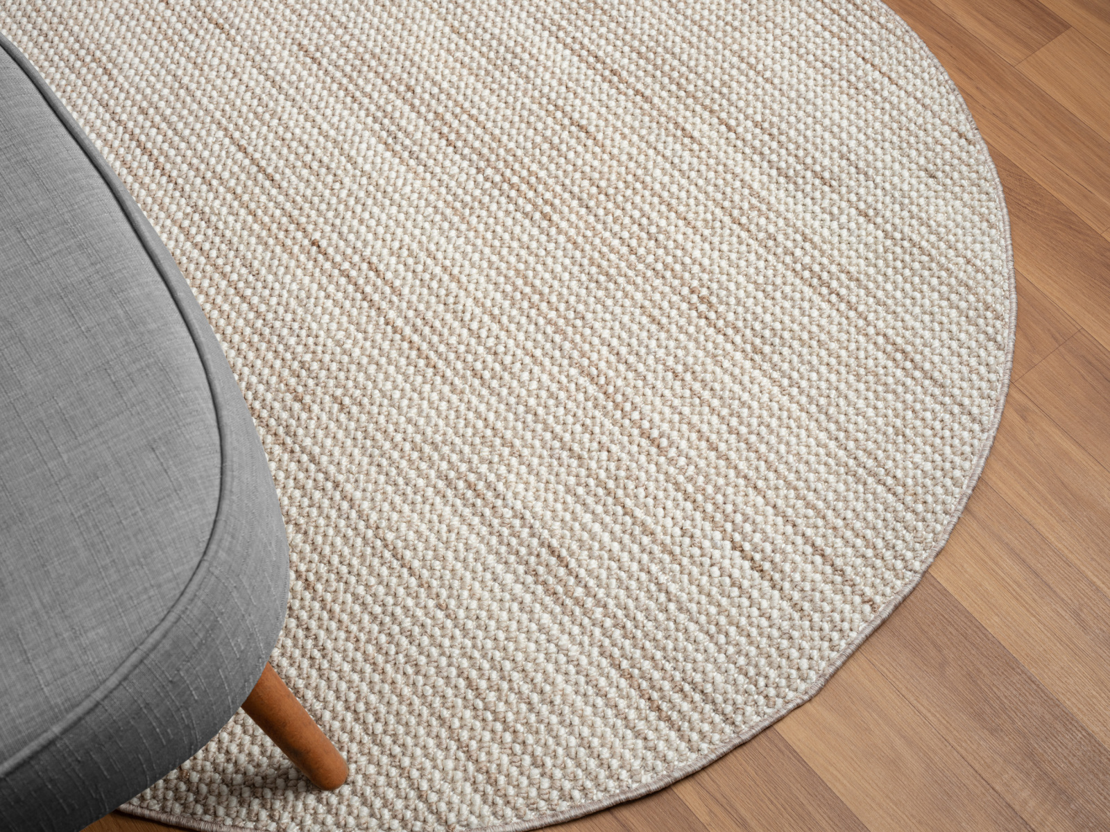 Kurzflorteppich AVA - beige - Ø 120 cm