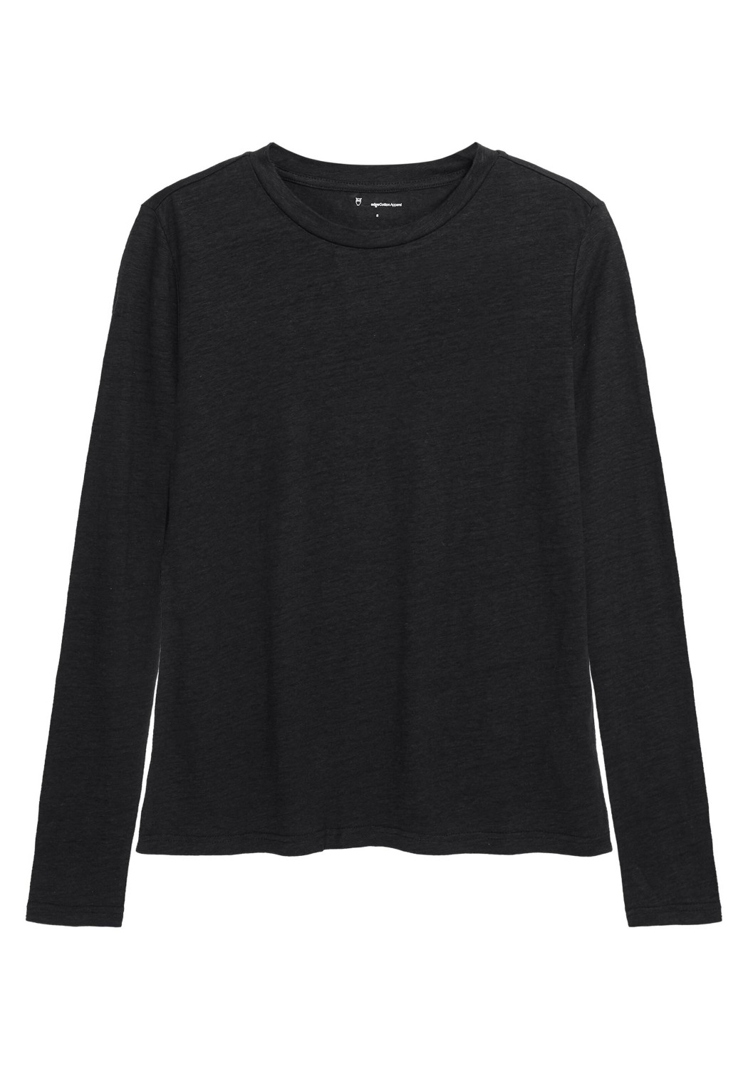 Knowledge Cotton Apparel Longsleeve Linen T-Shirt Black Jet