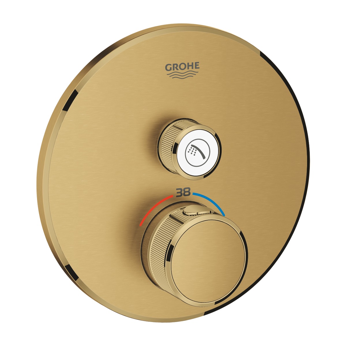 Grohe Grohtherm SmartControl thermostaat met omstel rond brushed cool sunrise