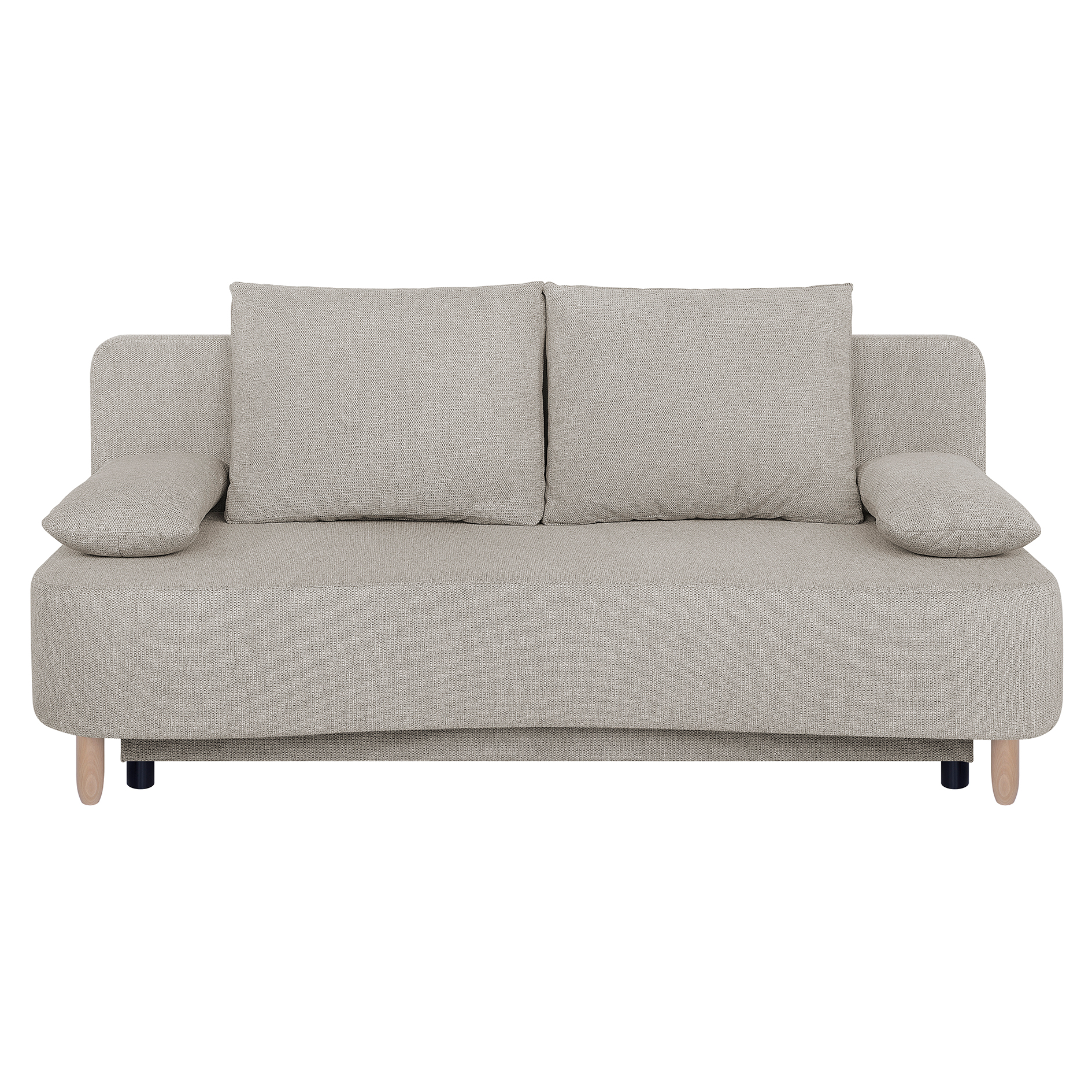 Schlafsofa - beige - Federkern - Staukasten