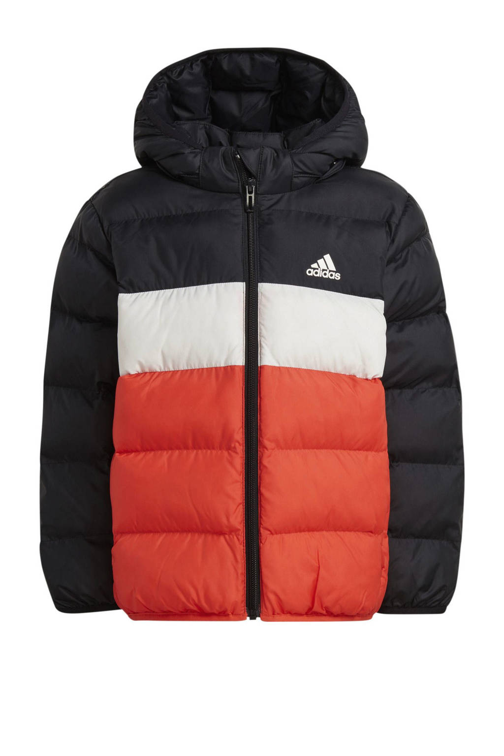 adidas gewatteerde jas zwart/wit/rood