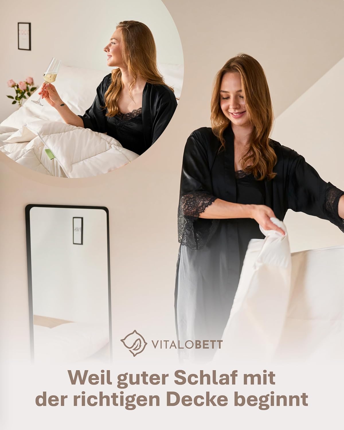 Winter Bettdecke 135x200 cm mit 100% extraweicher Daunenfüllung 1080g - Daunendecke mit Baumwoll-Bezug, Atmungsaktiv & waschbar bis zu 60°C, Ökotex-Zertifiziert