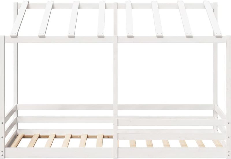 vidaXL Kinderbed - Massief Grenenhout - Wit - 90x200 cm