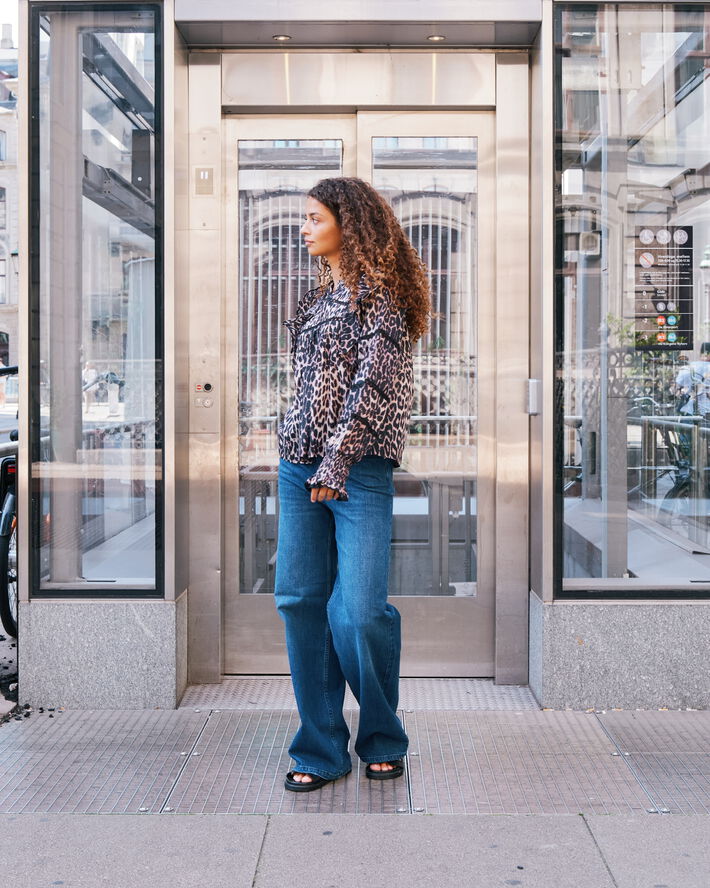 Neo Noir Aurika Leo Voile Blouse Leopard