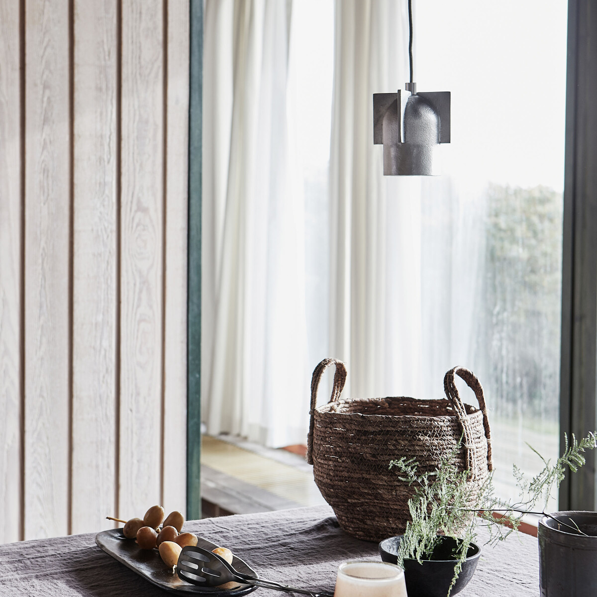 House Doctor - Pendel Lampe - Akola - Børstet Sølv - H 12,5 CM