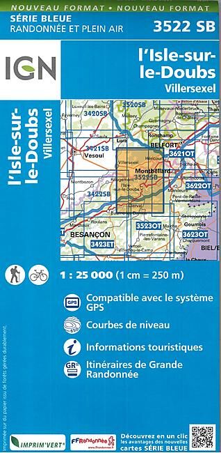 IGN - 3522 SB ISLE SUR LE DOUBS 1 25 000