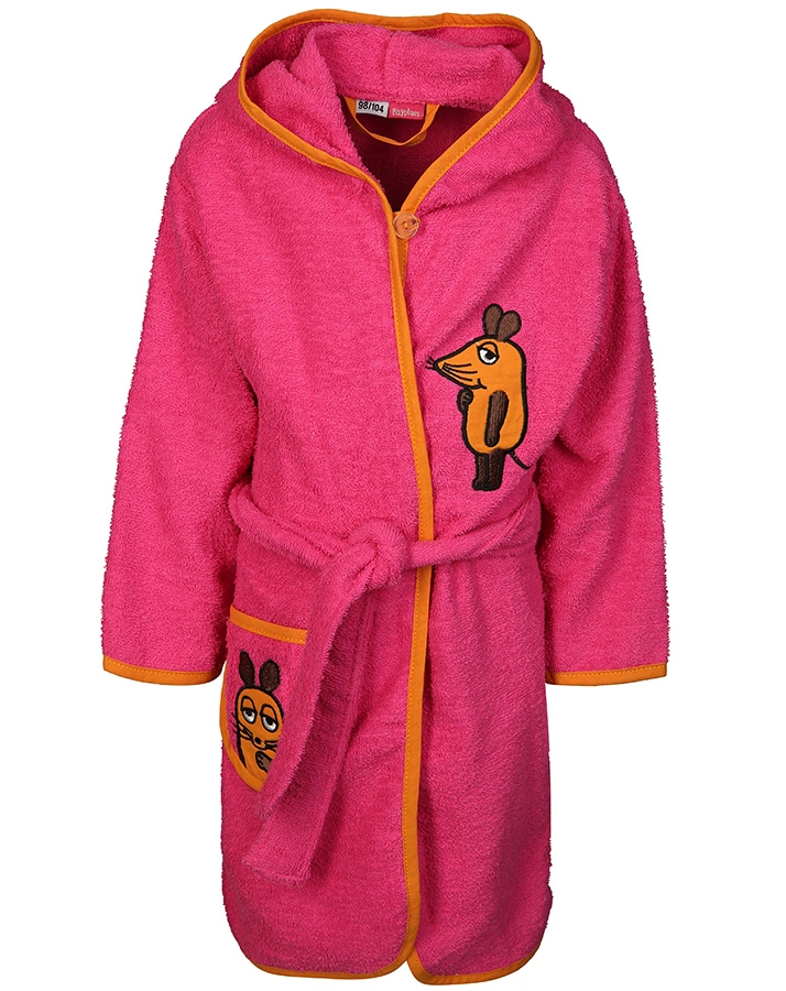Frottee-Bademantel DIE MAUS in pink