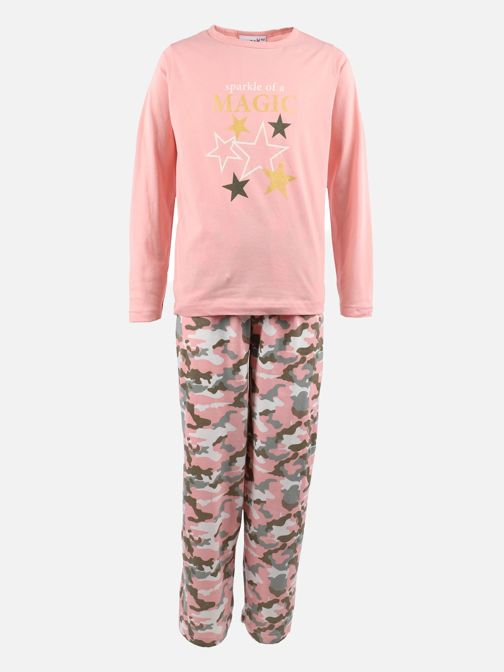 Mädchen Pyjama mit Print und Camouflagemuster