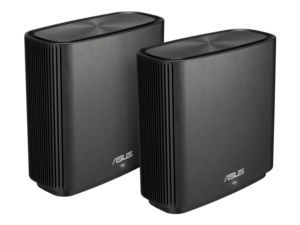 ASUS ZenWiFi AX (XT8) - Wi-Fi-system - (2 routere) - op til 5500 sq.ft - mesh 1GbE, 2.5GbE - Wi-Fi 6 - Tri-Band