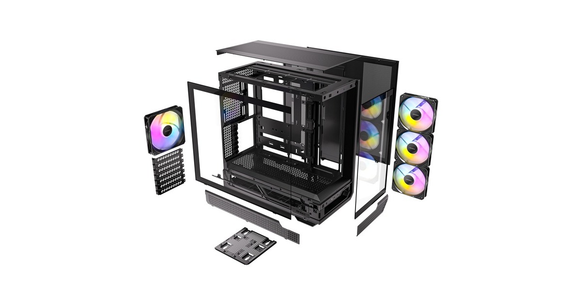 AntecC7 ARGB midi tower behuizing  (Zwart | 2x USB-A | 1x USB-C | Tempered Glass)
