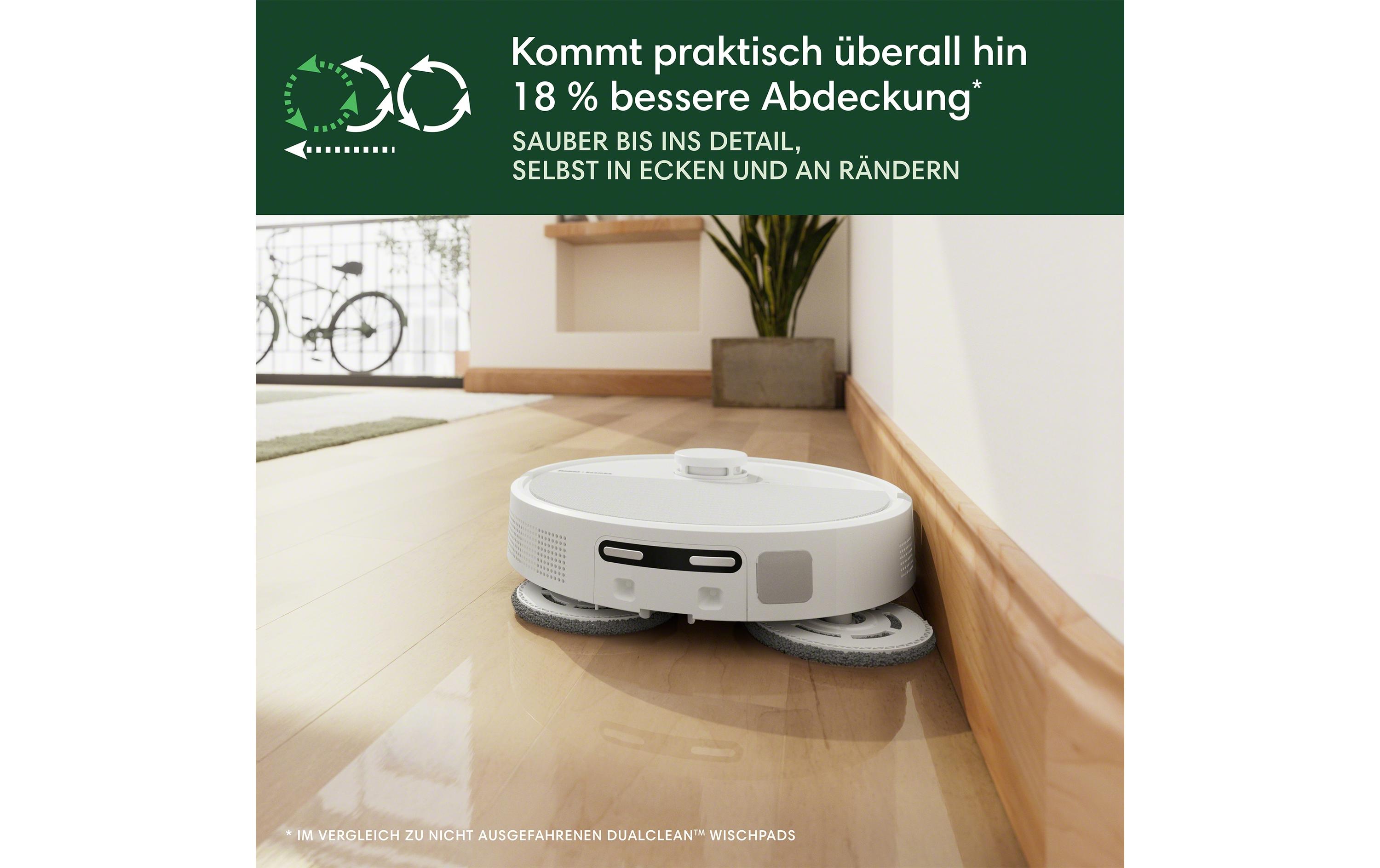 Saug- und Wischroboter Roomba Plus 505 Combo + AutoWash Dock<br>Der Saugwischroboter mit ausfahrbaren Wischpads für eine verbesserte Kantenreinigung