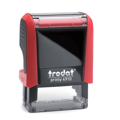 TRODAT Printy 4910 - Tampon personnalisable avec 2 lignes de texte - zone d'impression 26 X 9 MM - rouge