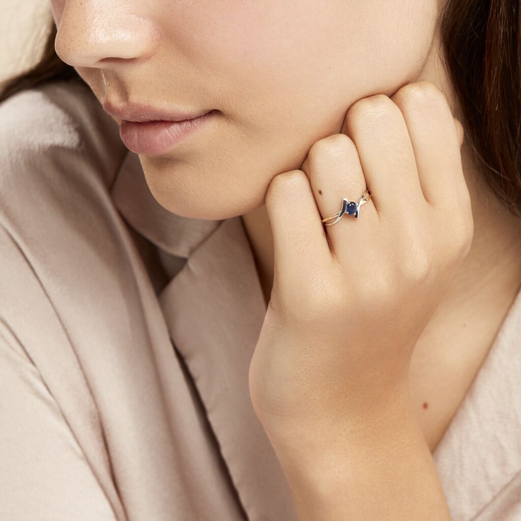 Bague Rosmunda Or Bicolore Saphir