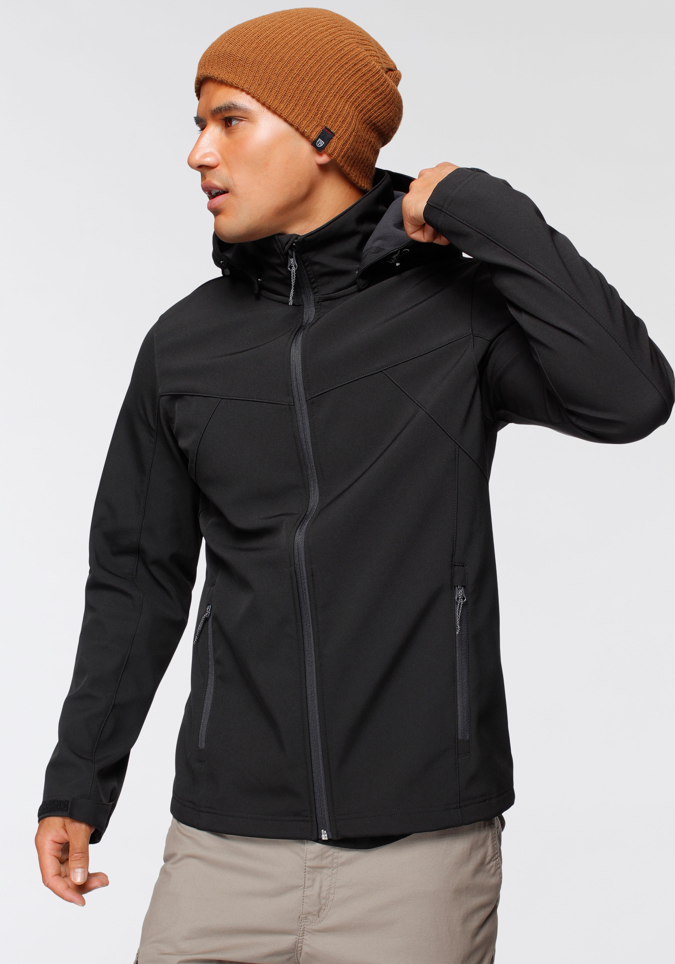 Icepeak Softshelljacke »ICEPEAK BRIMFIELD« mit Kapuze mit abnehmbarer Kapuze, winddicht, wasserabweisend, atmungsaktiv
