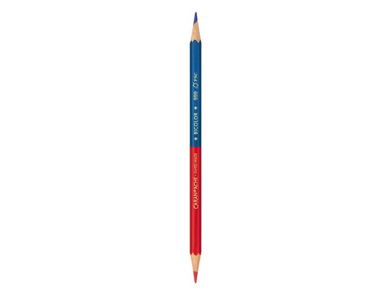 Caran d'Ache Farbstifte Prismalo Bicolor Blau; Rot Doppelfarbiger Malstift