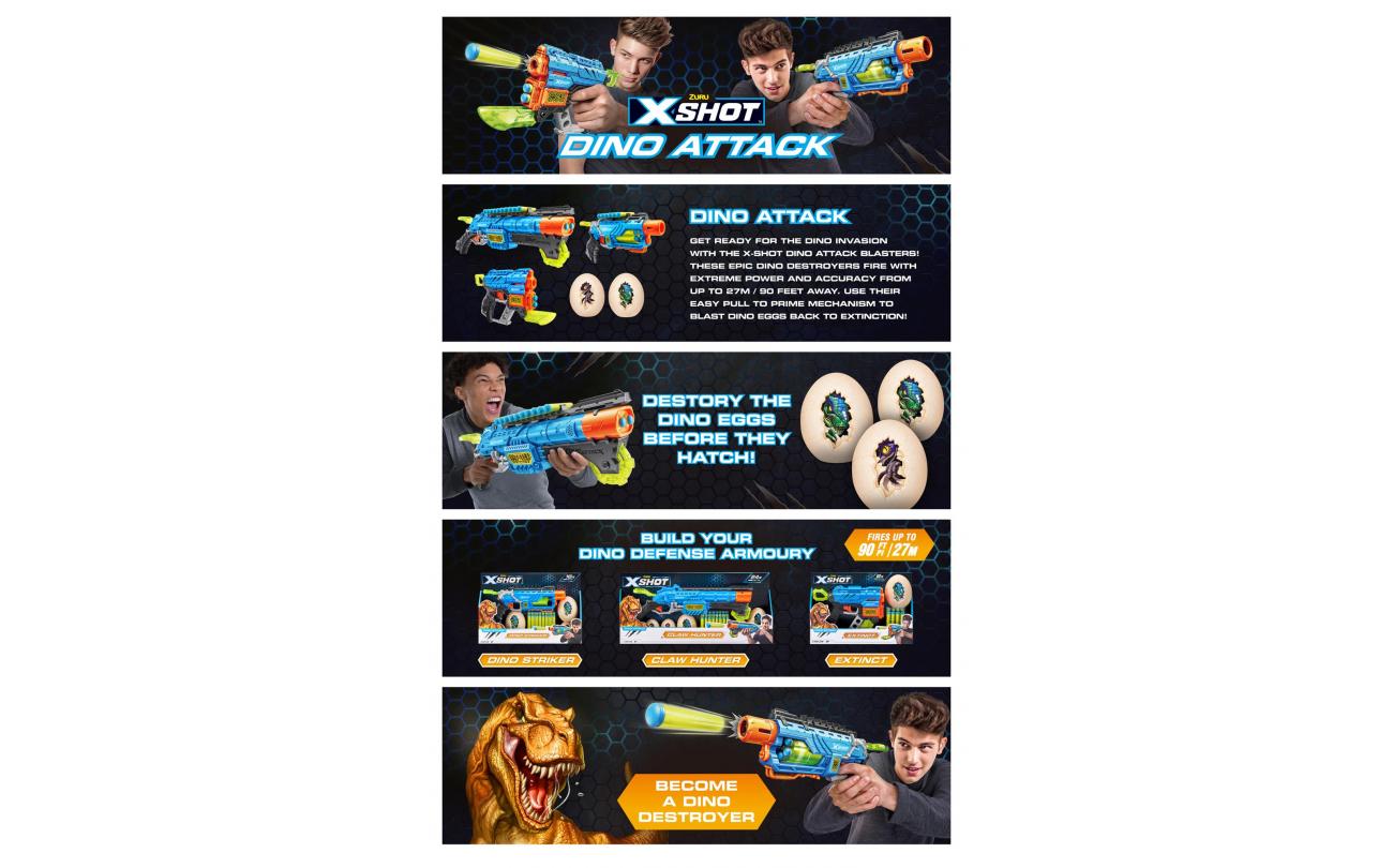 X-shot Dino Attack Extinct met 8 darts