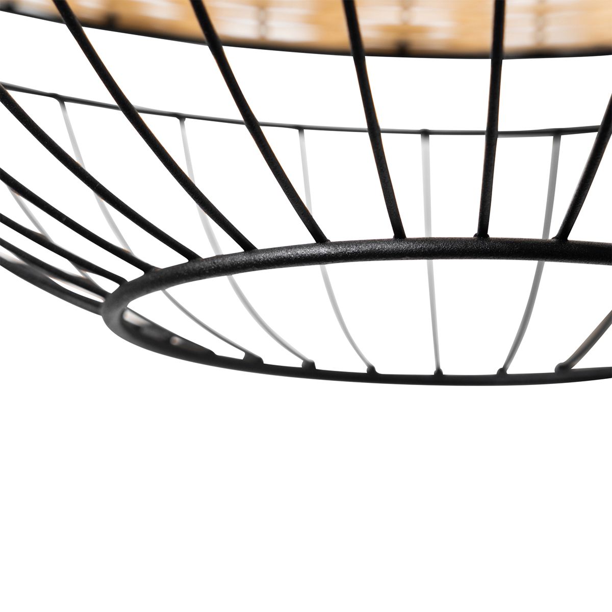 Oosterse hanglamp zwart met rotan 38 cm - Emir