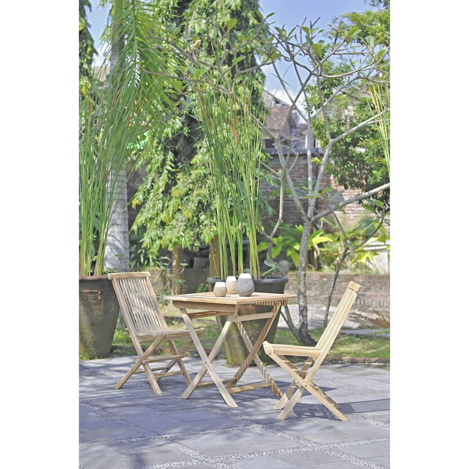 Gartentisch JAVA - Teak Massivholz - klappbar - 70x70 cm