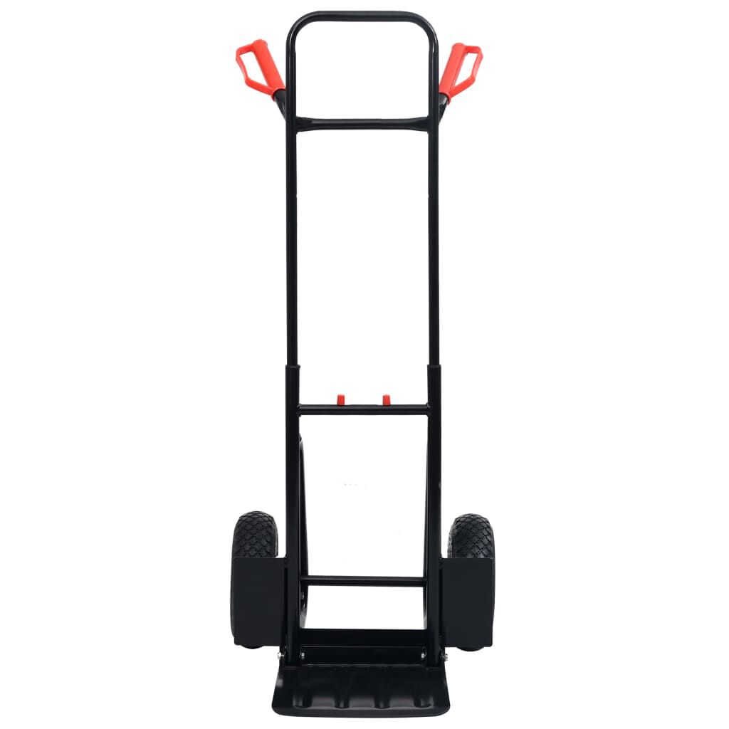 vidaXL Telescopische handwagen, 200 kg, zwart en rood