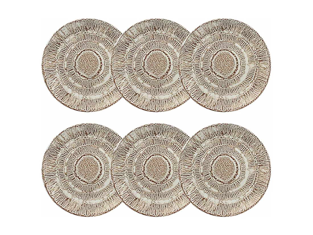 Novastyl - Lot 6 Assiettes Plates Lodge 27cm En Porcelaine