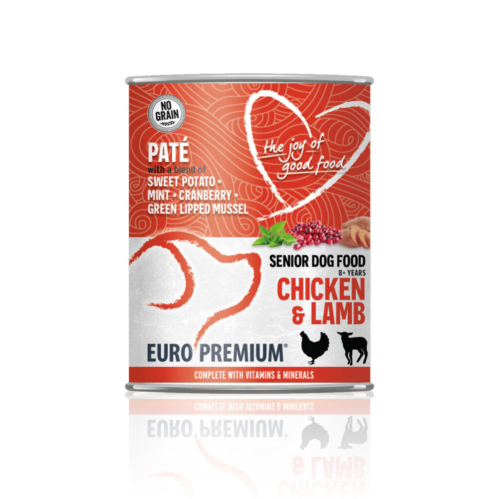 6x Euro-Premium Paté Senior Hondenvoer Nat Chicken & Lamb400 gr