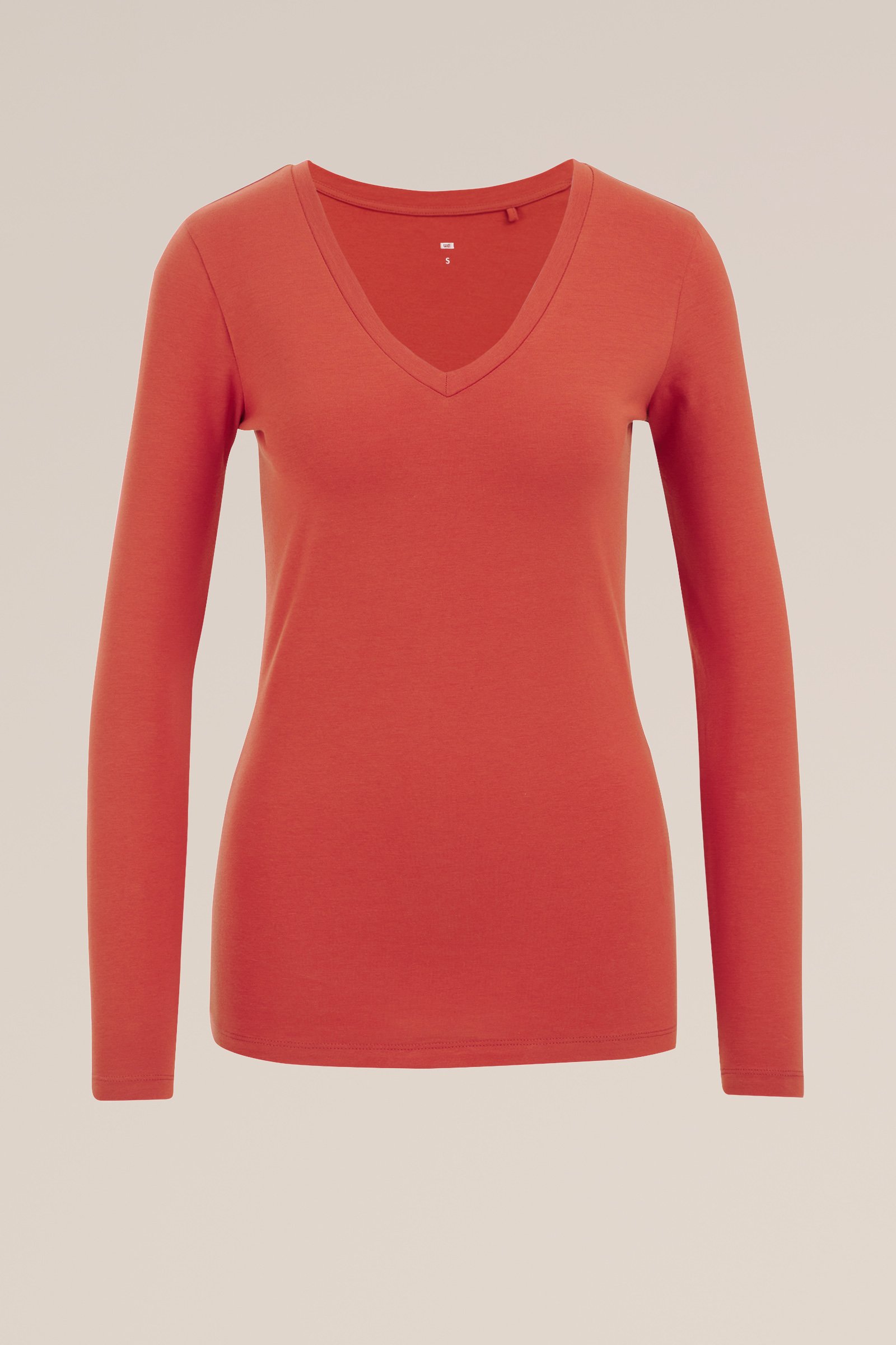 T-shirt met V-hals WE Fashion Rood