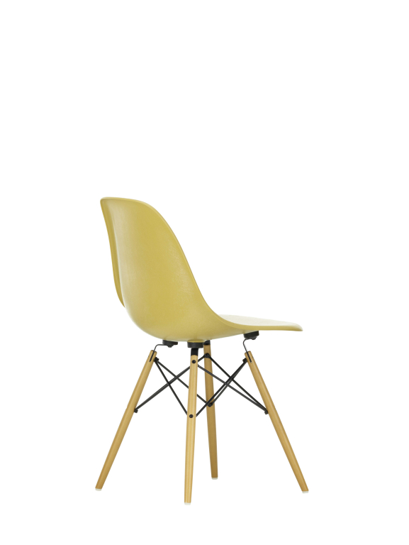 Vitra Eames DSW Fiberglass stoel geelachtig esdoorn, parchment