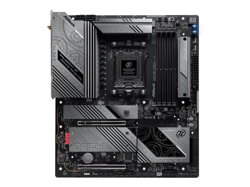 ASRock X870E Taichi Lite - Bundkort - udvidet ATX - Socket AM5 - AMD X870E Chipset - USB4, USB 3.2 Gen 1, USB 3.2 Gen 2, USB-C 3.2 Gen 2x2 - 5 Gigabit Ethernet, Wi-Fi 7, Bluetooth - onboard grafik (CPU påkrævet) - HD Audio (8-kanaler)