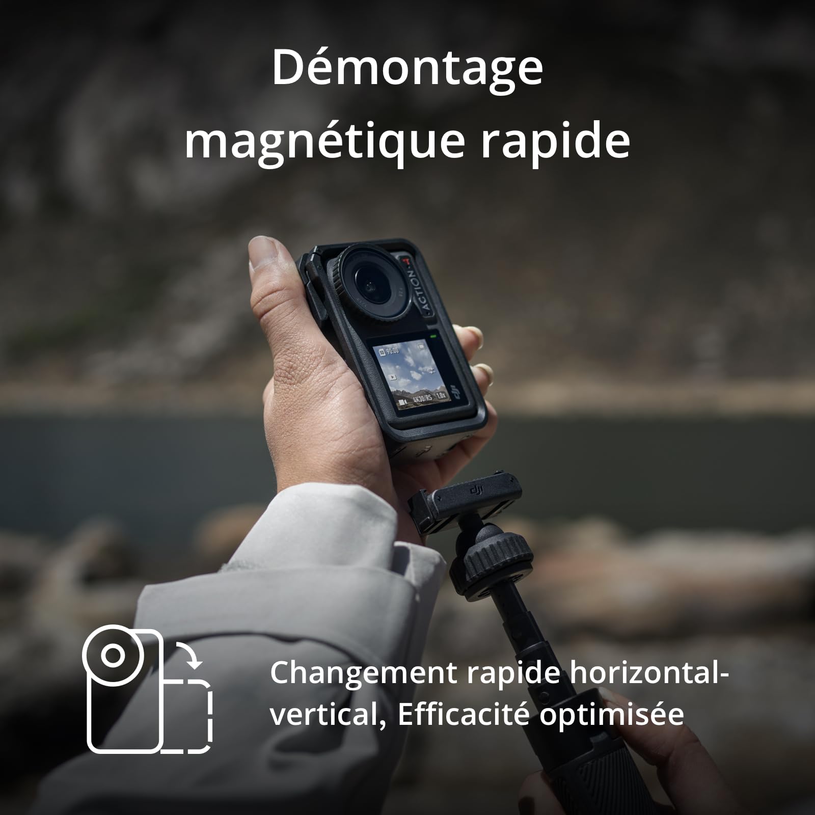 DJI Bundle Osmo Action 4 Aventure - Caméra étanche 4K/120 IPS, capteur 1/1,3 Pouce, D-Log M 10 Bits, FOV Ultra Large 155º, Jusqu’à 7 Heures 30 Min ave