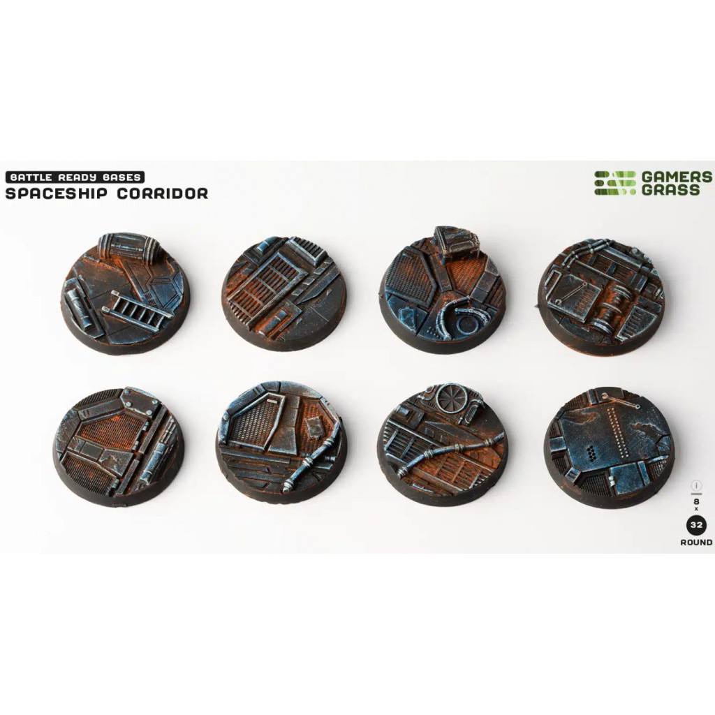 Spaceship Corridor Bases, Round 32mm (x8)