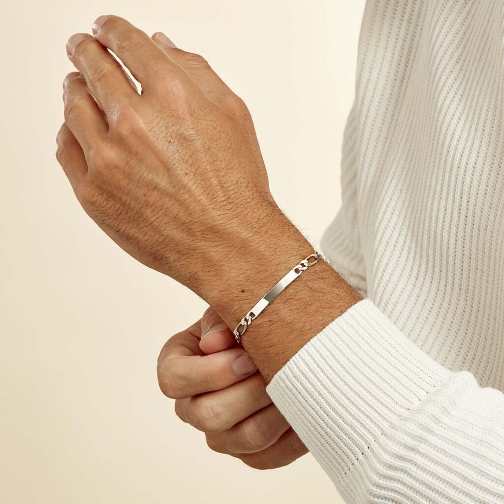 Bracelet Identité Anilo Argent Blanc