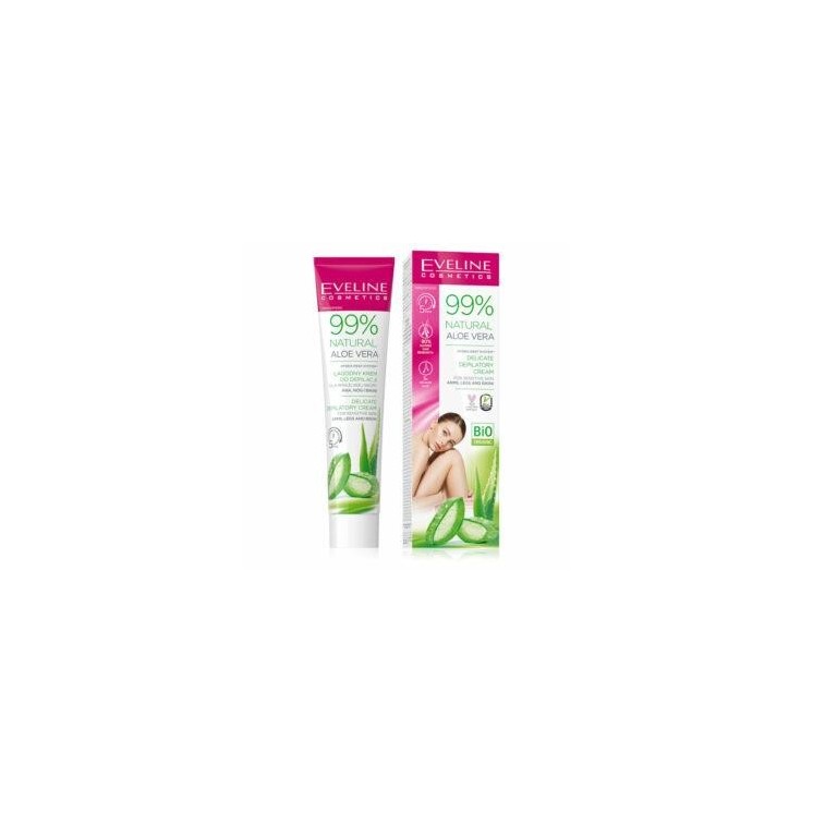 Eveline 99 % Natural Aloe Vera, ultra-sanftes Haarentfernungsset für Gesicht und Kinn, 20 ml