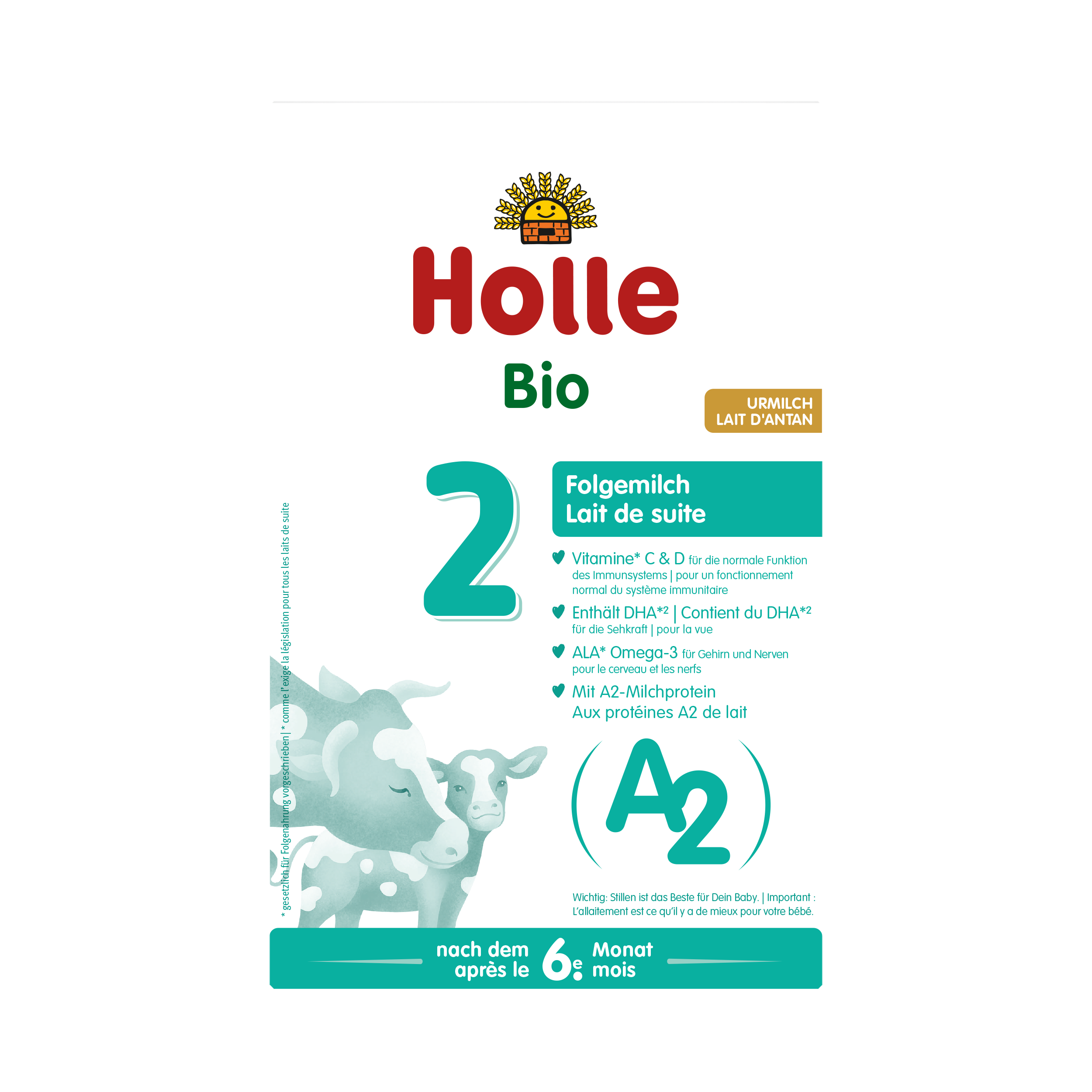 HOLLE A2 Bio-Folgemilch 2<br>400 g, Karton, Pulver, (neu)