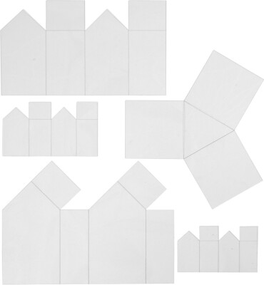 Støbeforme - Huse Og Trekant - H 6-14,5 CM - Transparent - 5 Stk