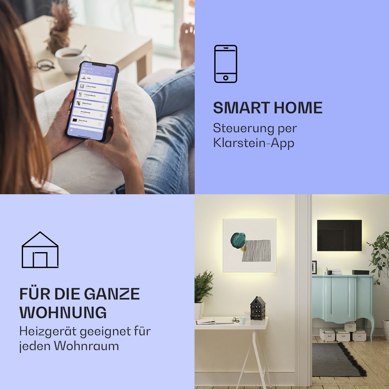 Mojave 750 smart 2-in-1 Heizgerät Infrarot Konvektor 85x60cm 750W RGB-Licht